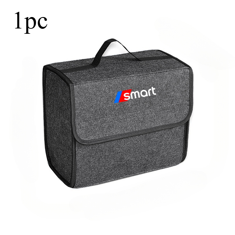 Image of Smart Car Trunk Storage Box For Car, Blue And Style Felt Folding, Travel Storage Bag, Car Container Bag, Storage Box, Car Accessories Gifts, Suitable For Smart Models.