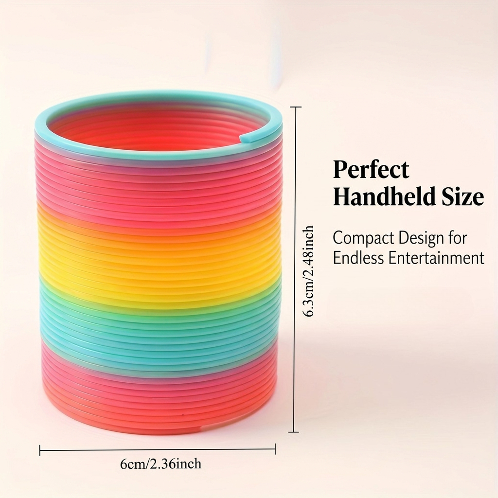 1pc Color Circle - Elastic Circle - Toy - Dynamic Education Stack Spring Round Toy - - Party Gift Entertainment Learning Tool - Random Color For Halloween、christmas