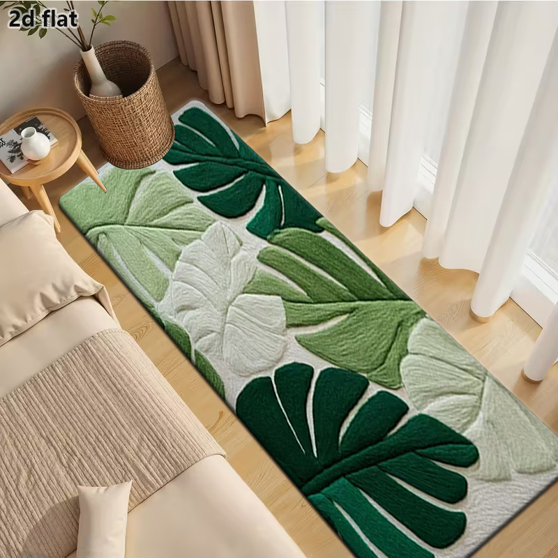 TEMU 1pc Handmade Suitable For Bedrooms, Kitchens & Doorways Indoor/outdoor Doormat - Leaf & Sunflower Design With Striped Suitable For Porch, Patio,