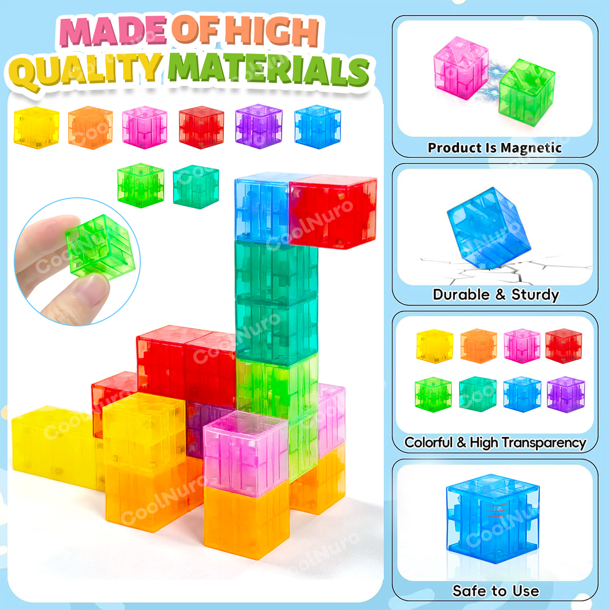 Magnetic Cubes 3D Puzzle Toy Set, 35pcs Gift for Kids