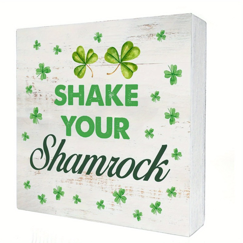 

Rustic " Your Shamrock" Sign - 's Day Decor, Green & Design, Foam Pvc Plaque For Tabletop Or Shelf Display, Vintage Home Decor