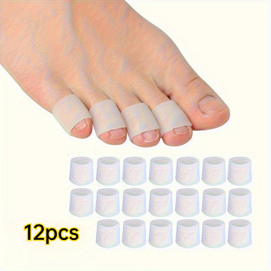 TEMU 12pcs Silicone Toe Sleeves, Suitable For Running, Hiking, Skating, And Dancing - Soft And Elastic - Unisex