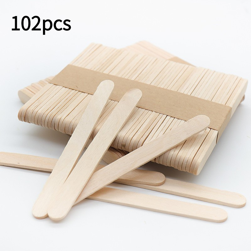TEMU 102pcs Disposable Waxing Sticks, Hair Removal Wax Applicator Sticks, Suitable For Leg, Arm, Body, And Facial Hair Removal