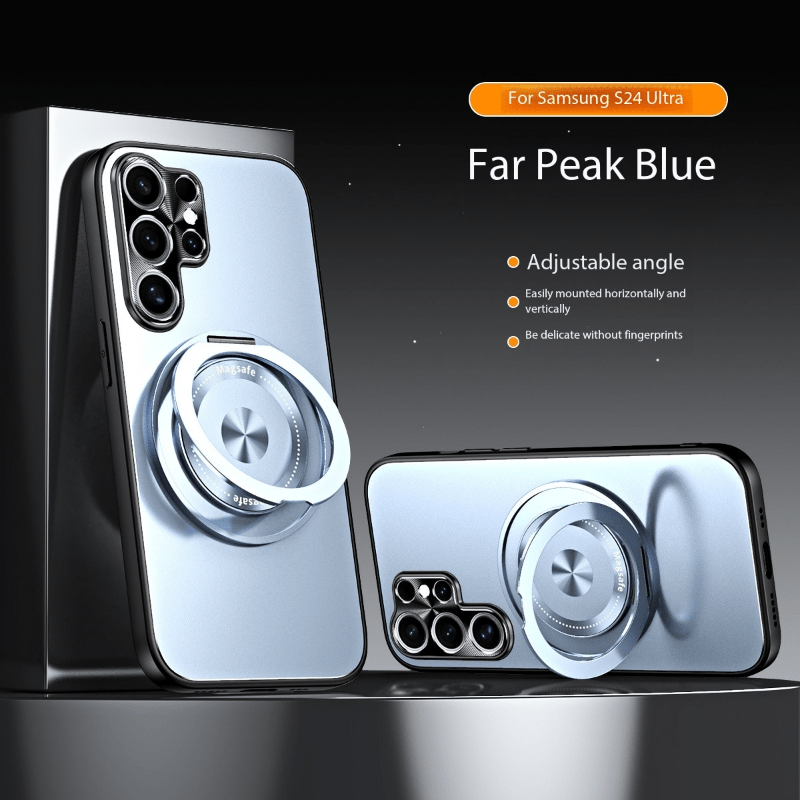 TEMU Phone Case - New High-end Metallic Paint Aurora Magnetic 360Â° Rotating Bracket Fine Hole Lens Protection Creative Anti-fall Phone Case Suitable