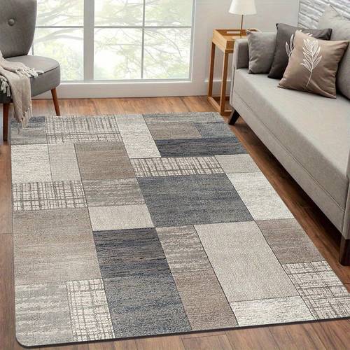 1pc thick 1 1cm non slip floor mat light luxury lattice pattern 100 polyester machine washable large to 1 8 resistant for living room kitchen bedroom porch balcony more floor mats for home bedroom mat contemporary mat mat versatile mat housewarming gift home decor stylish mat durable fabric interior design