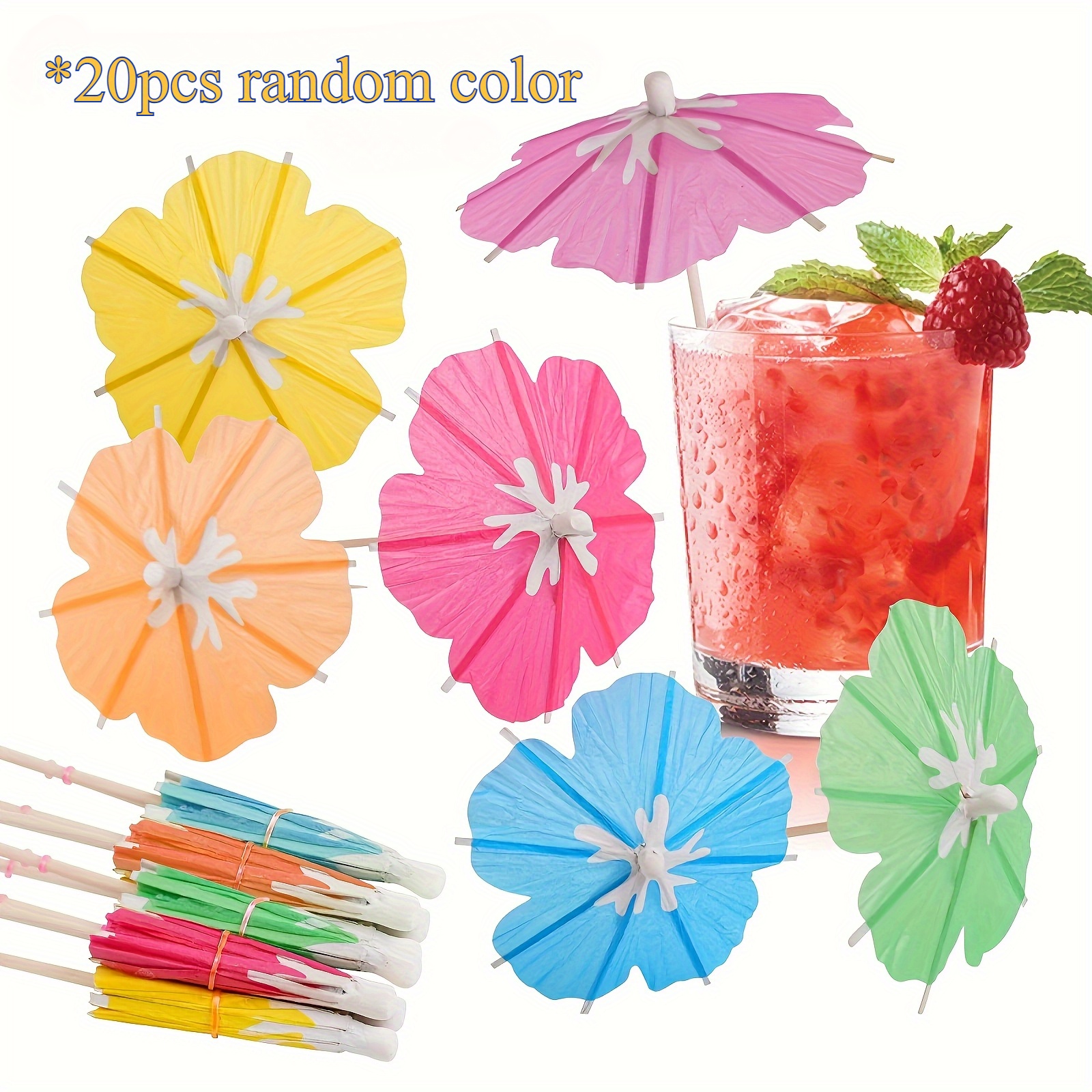 TEMU 10/20 Mini Petal Umbrellas, Suitable For Beach Party Decorations And Summer Gathering Decor.