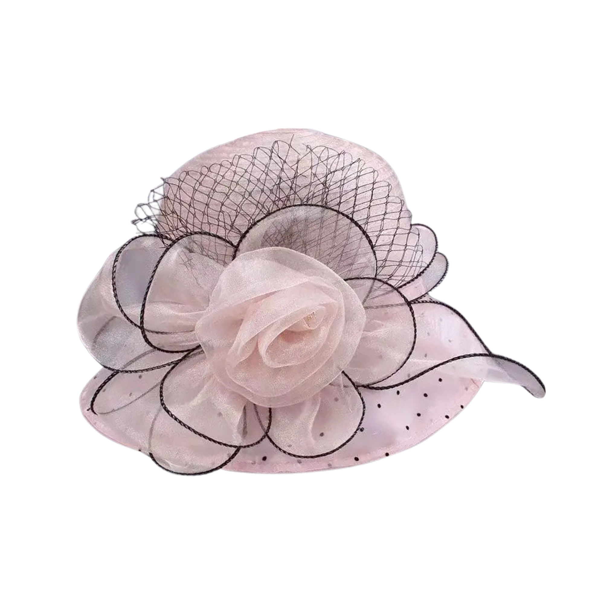 womens organza sun hat wide brim bucket cap flower wedding 