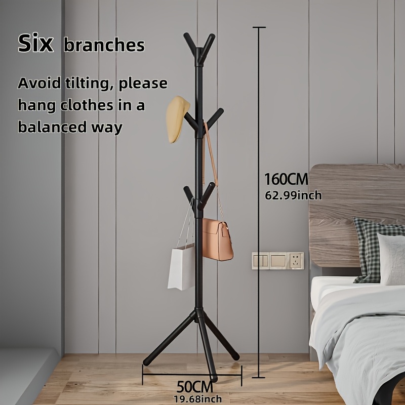 Simple Multi-Hook Clothes Rack, Plastic Coat Rack with 6 Hooks Optional, Hooks for Small Clothes& Bags in Entrance& Balcony