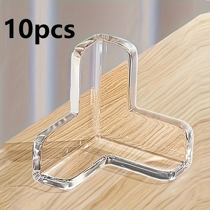 10pcs Transparent Silicone Protective Covers T-shaped Table Edge Protector Power Outlet Guard, Anti-collision Cover