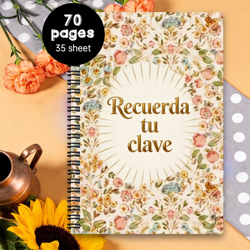 TEMU Libro de contraseñas estético en español, 1 pieza, cuaderno de para registro, "Contraseñas que necesito ", regalo para , , mayores y . Diseñado