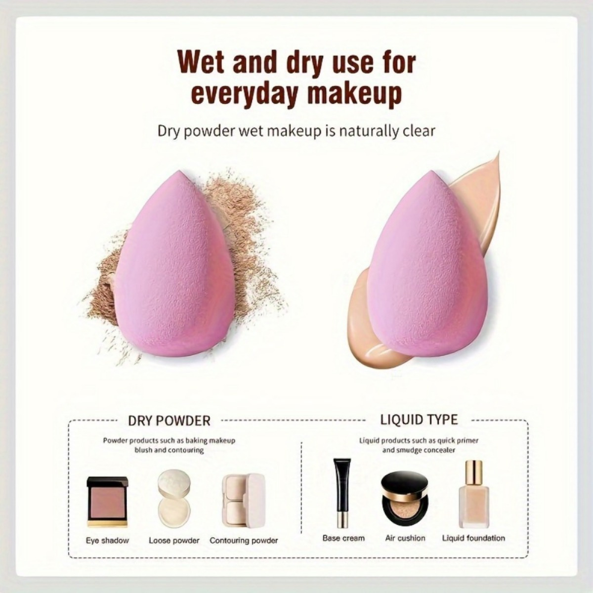 2 stuks beauty makeup sponge powder puff set, beauty makeup ei, latex-vrije beauty makeup puff voor vloeibare, crème en foundation   beauty tools details 3