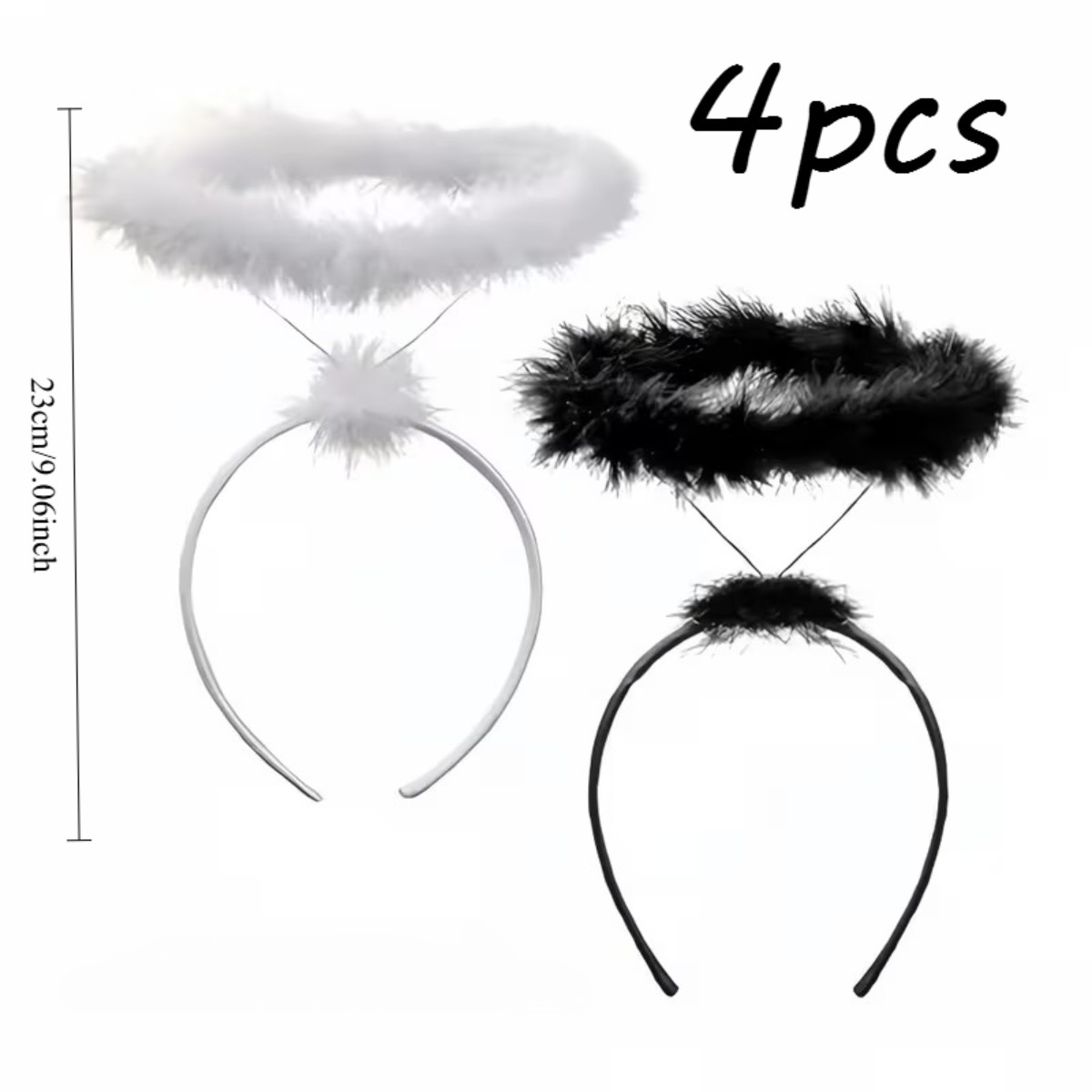 TEMU Ensemble de 4 bandeaux halo d' et blanc, parfaits pour les fêtes de Cosmétique et les accessoires de cérémonies, anniversaire, Noël, décoration