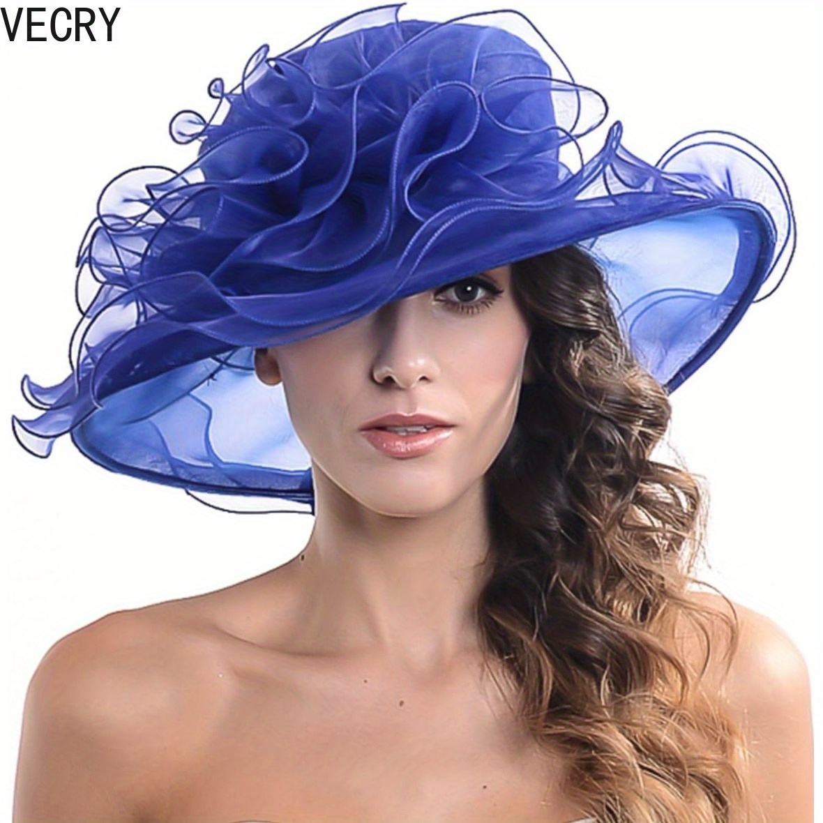 VECRY Chapeau Fascinator Organza Derby Mariée - Élégant Et Léger Pour Mariages, Courses, Tea Party