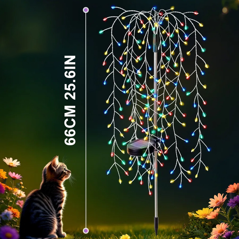Image of 1 Solar Firework Light - 210 Leds - 8 , Durable, Perfectly Suitable For Patios, Gardens, , Parties, Camping, Picnics, Lawns, Christmas, Halloween, Thanksgiving Decorations, Solar Lawn Light