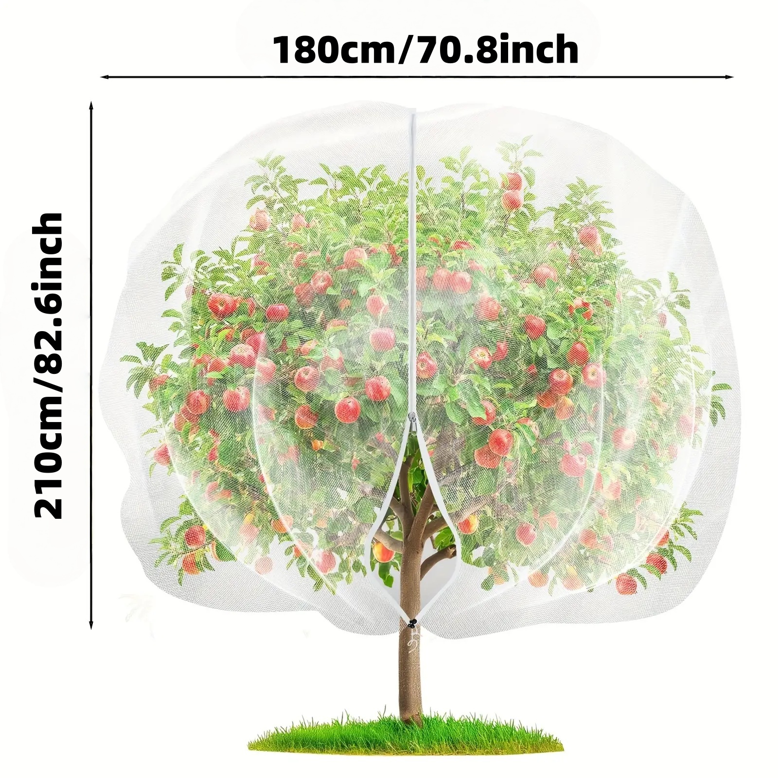 TEMU Large Zippered Fruit Tree Net Cover, Garden Net Cover Pest Barrier Plant Tree Cover Bag Insect Bird Net Cover, Used For Fruit Garden Protection