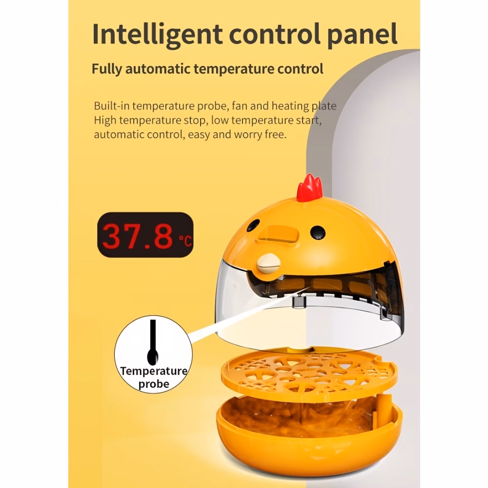 5 eggs incubator automatic hatching machine with led display temperature control for chicken duck poultry home use educational usb powered 5 anywhere one built in water bottle Product details 7