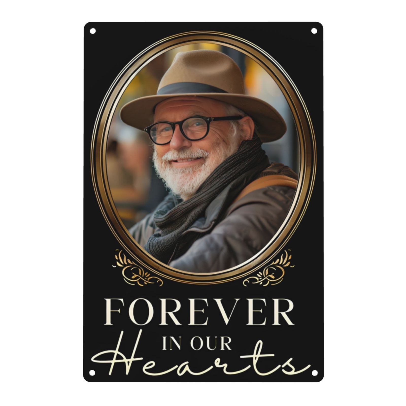 

1pc Custom Metal Signs With Photo, Personalized In Our Hearts Photo Cemetery Decoration, Loss Of Sympathy Gift