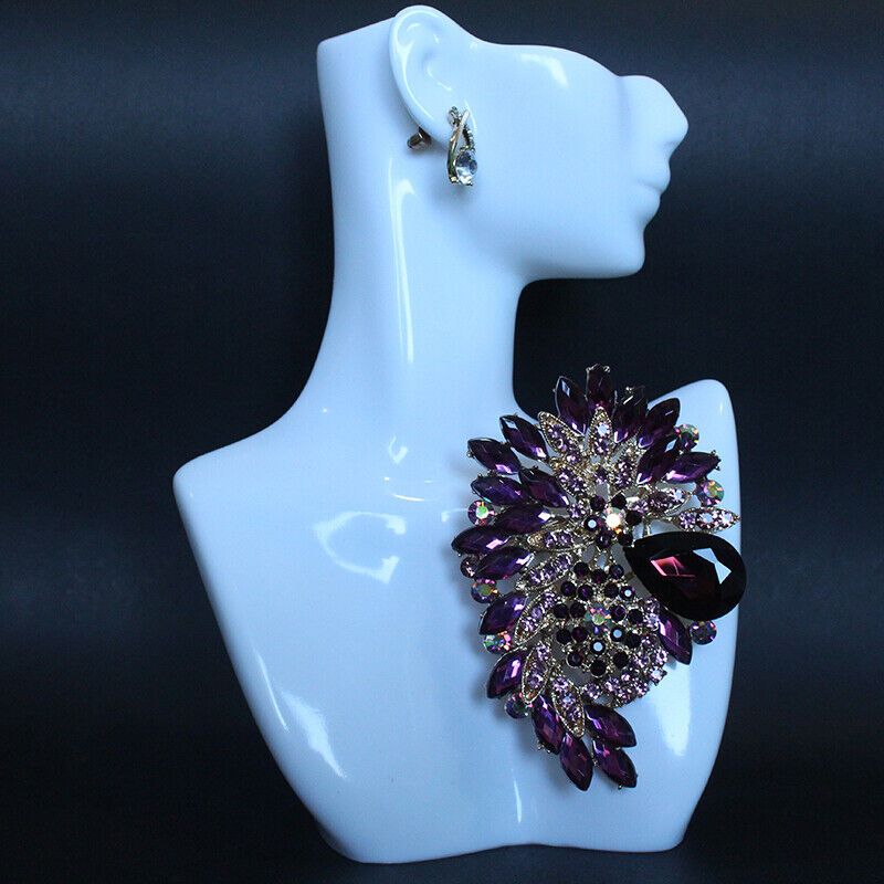 TEMU Colored Glass Large Glass Brooch Brooch Flower Women's Accessories