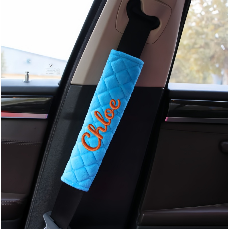 TEMU de para coche de felpa bordada personalizada, bordada universal para todas , cubierta y cómoda, que mejora de conducción, adecuada para la