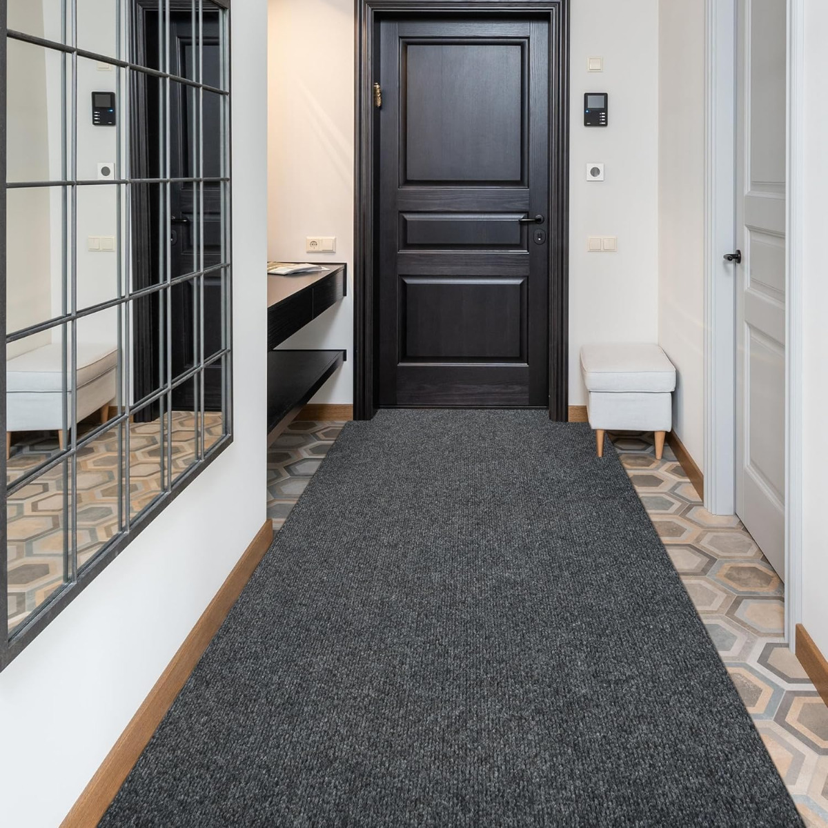 Carpet 3 X , Entryway Doormat, 0.25-inch Thick Indoor/outdoor Carpet With Rubber Backing, Heavy-duty Mat, Suitable For , Laundry Rooms, Patios