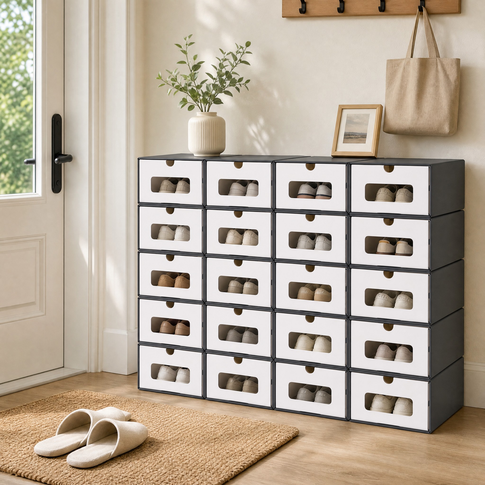Image of Shoe Boxes, Storage Boxes, Shoe Storage Supplies, Easy To Assemble, Suitable For , , And Bedrooms, 10-20pcs