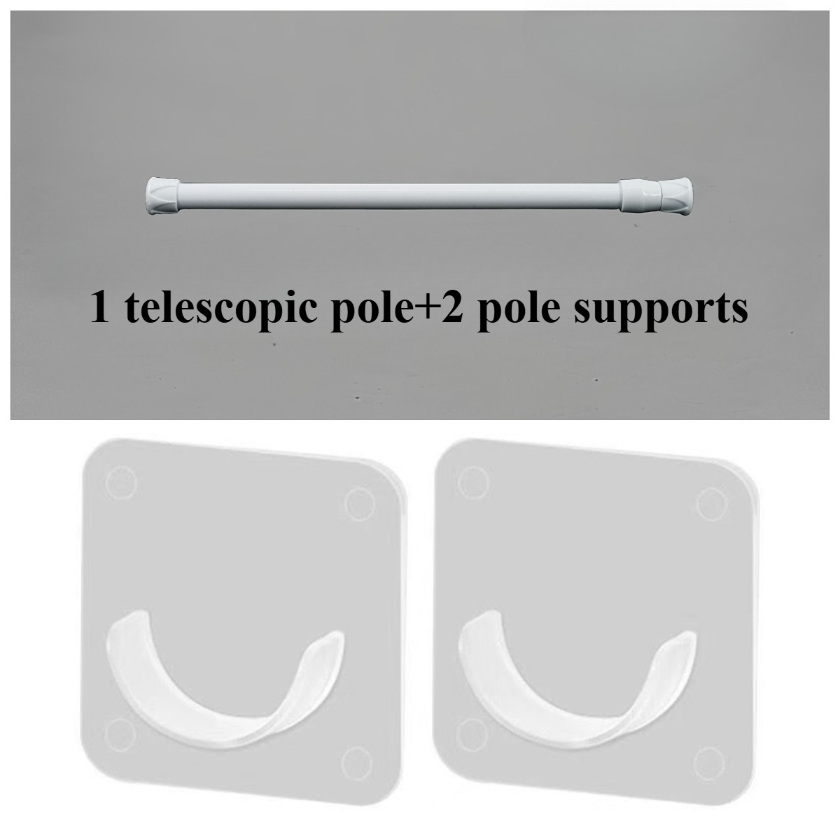 70-120cm White Telescopic Rod 1pc Kitchen Bathroom Bedroom No-drill Retractable Rod Shower Curtain Rod Roman Rod…: retailer-supplied image
