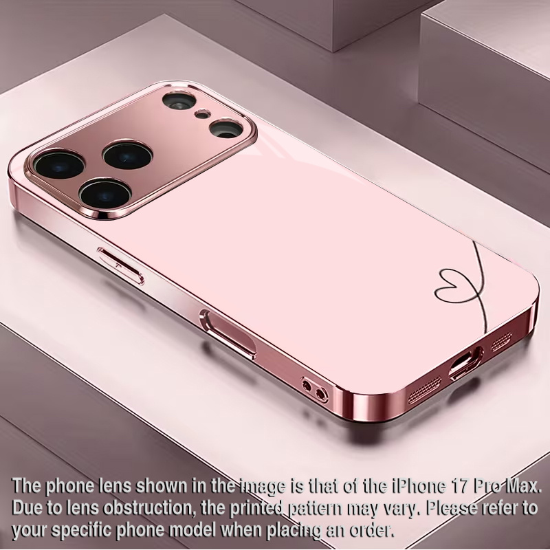 TEMU Phone Case - Light Pink Love Heart Wallpaper Pattern Tempered Glass Case Suitable For Iphone 17, 17pro, 17promax, Iphone 16, 16pro, 16promax,