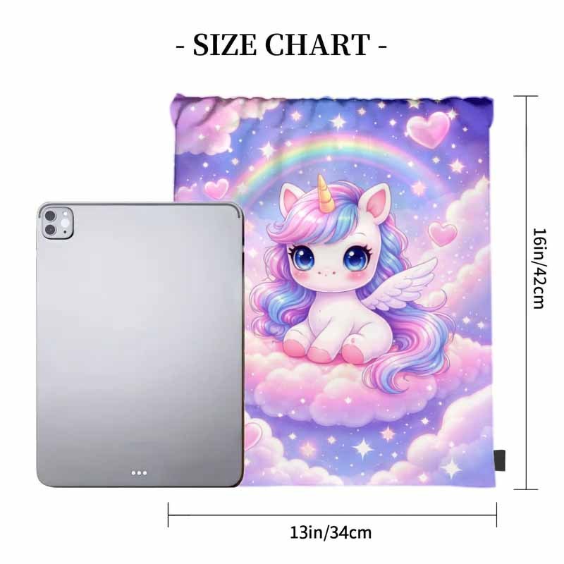 TEMU Cute Unicorn Drawstring Bag Suitable For Gym, Swimming, Sports, Hiking, And Daily Shopping. Great Gift