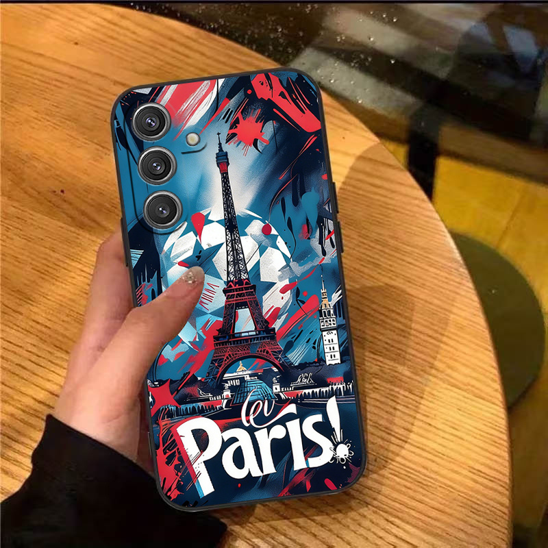 TEMU Coque de téléphone - Coque de téléphone avec motif d'impression de Eiffel pour Samsung Galaxy A02 A03 A04 A07 A10S A11 A12 A13 A14 A15 A16 A17