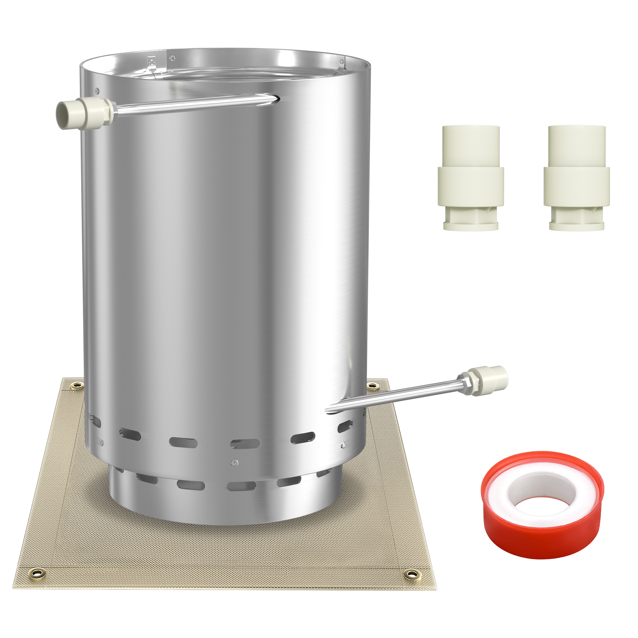 Image of Stainless Steel Pool Heater, Swimming Pool Heater, Stainless Steel Pool Heaters With Fire Mat Connections, Garden Shower Heaters, 28l