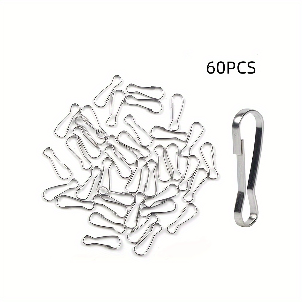 60pcs Small Spring Hooks, Hanging Rope Hooks, Metal Keychains, Zipper Pulls