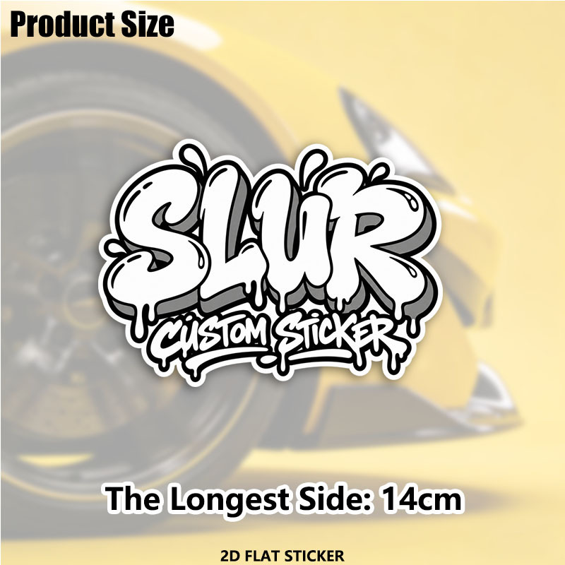 TEMU 5.5inch Custom Black White Graffiti Car Sticker, Personalized Text Vinyl Decal, Waterproof Self-adhesive Sticker For Cars, Trucks, Windows And