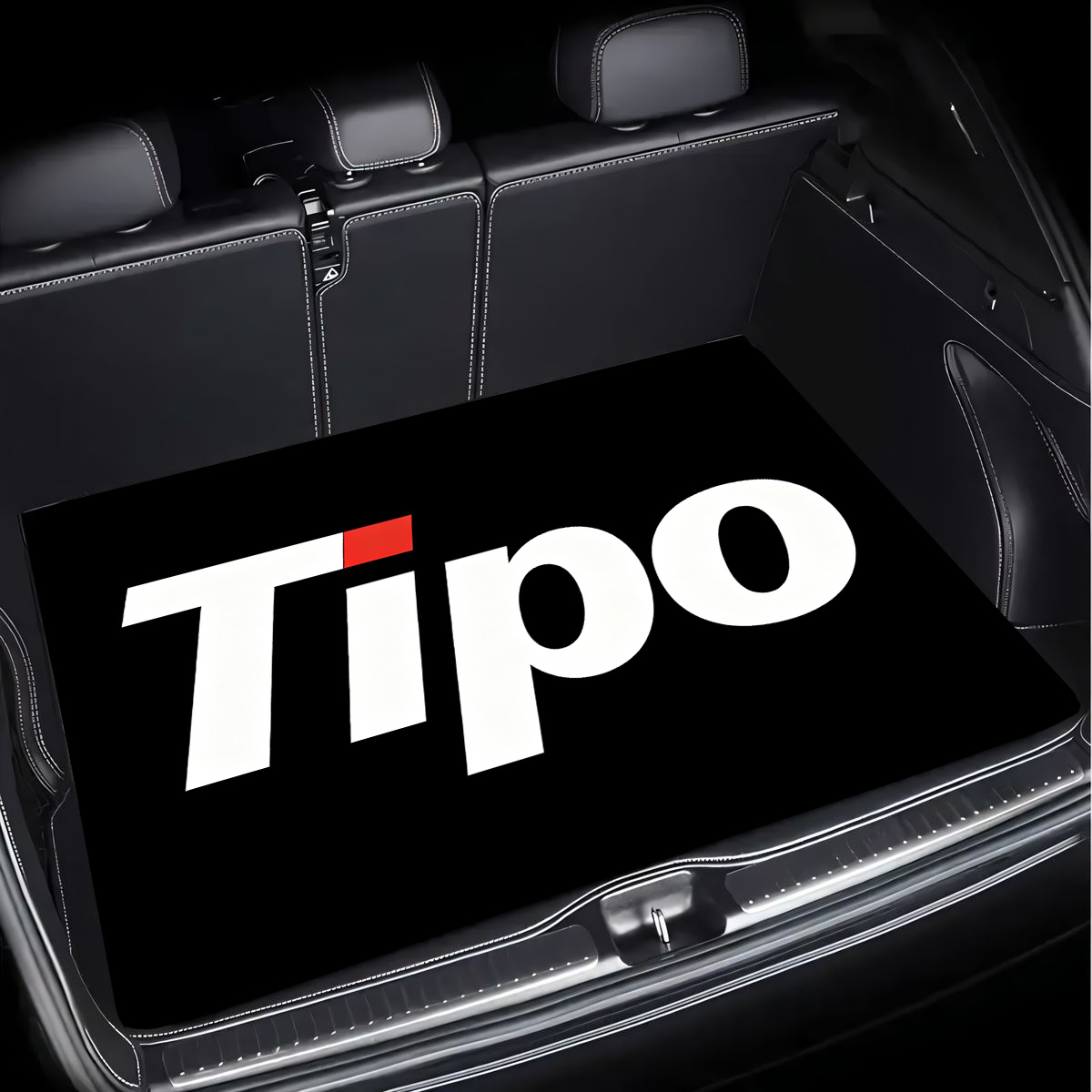 TEMU 1pc 2d Flat Car Trunk Mat, Tipo Letter Logo Printed Car Cargo Mat | Easy To Clean | Pet Mat/outdoor Placemat/luggage Protector | Suitable As