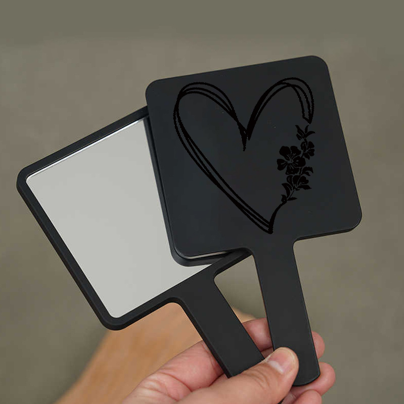 Square Handheld Makeup Mirror with Long Handle