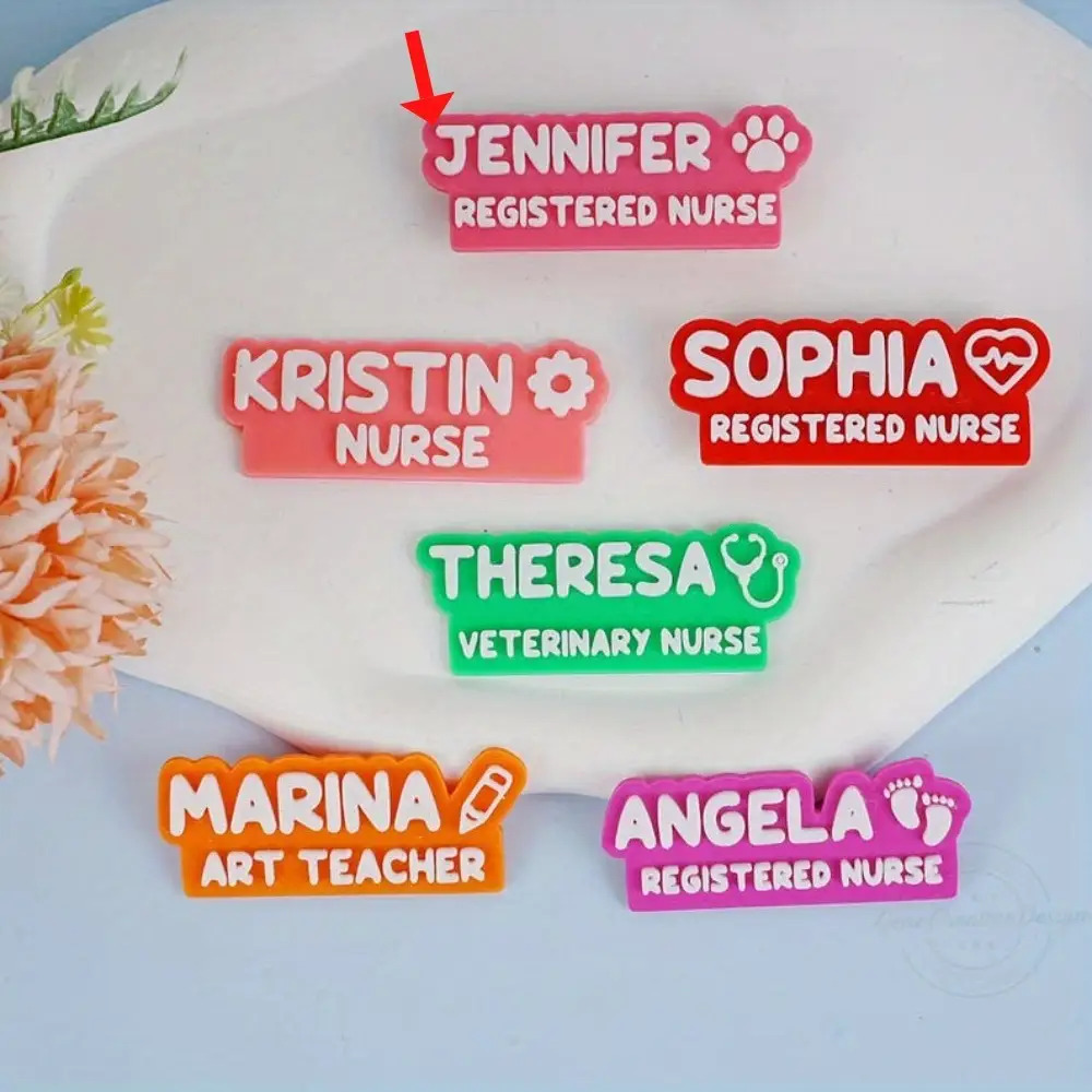 TEMU Custom Name Badge - Personalized Text And Job , Suitable For Assistant Nurse, Nurse, Cna, - Durable Id Tag, Ideal For Hospital, Clinic, School,