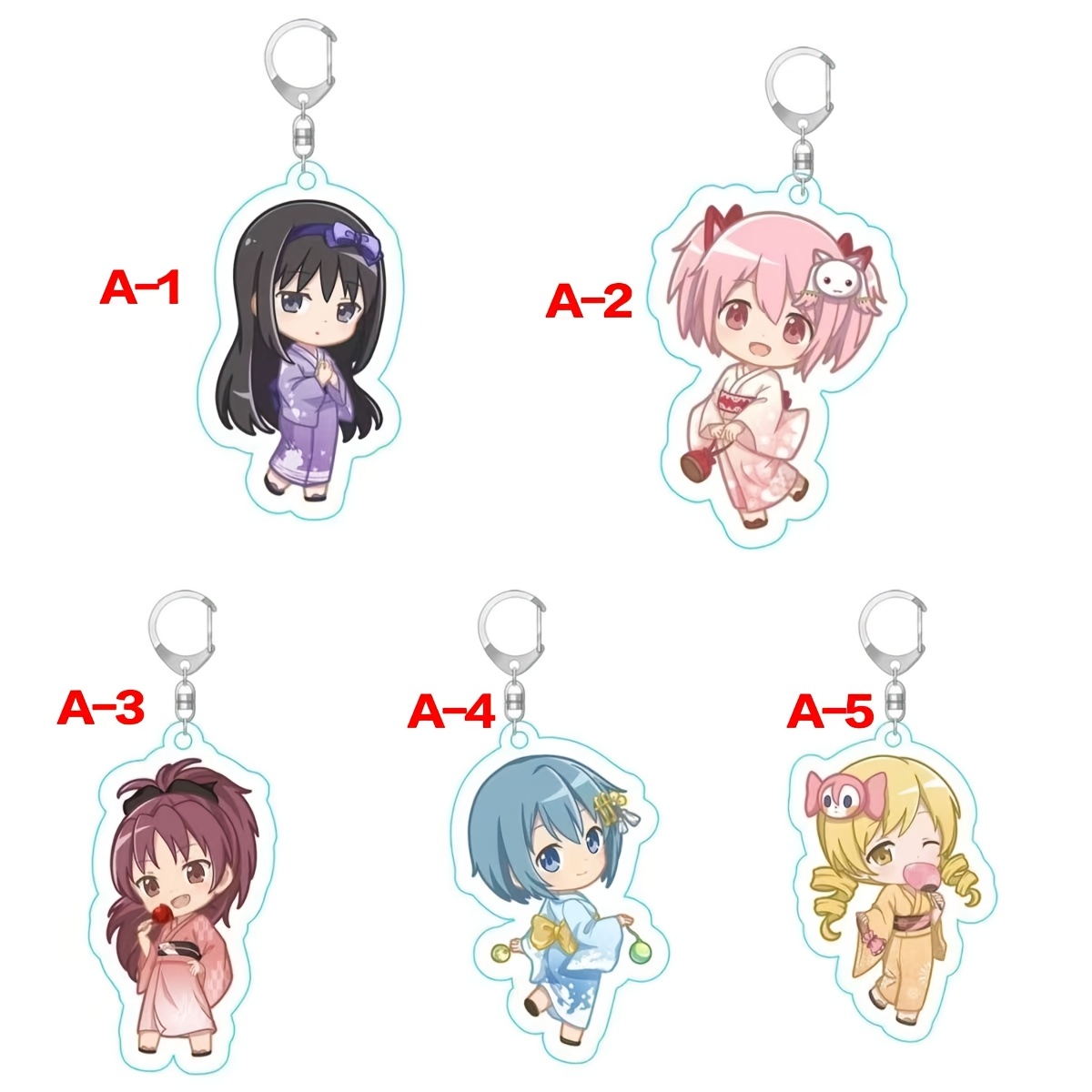 TEMU 2d Flat - 2d Flat 5pcs Set New Magical Acrylic Keychains Collecting Exquisite Bag Key Pendant Christmas Halloween Birthday Back-to- Graduation