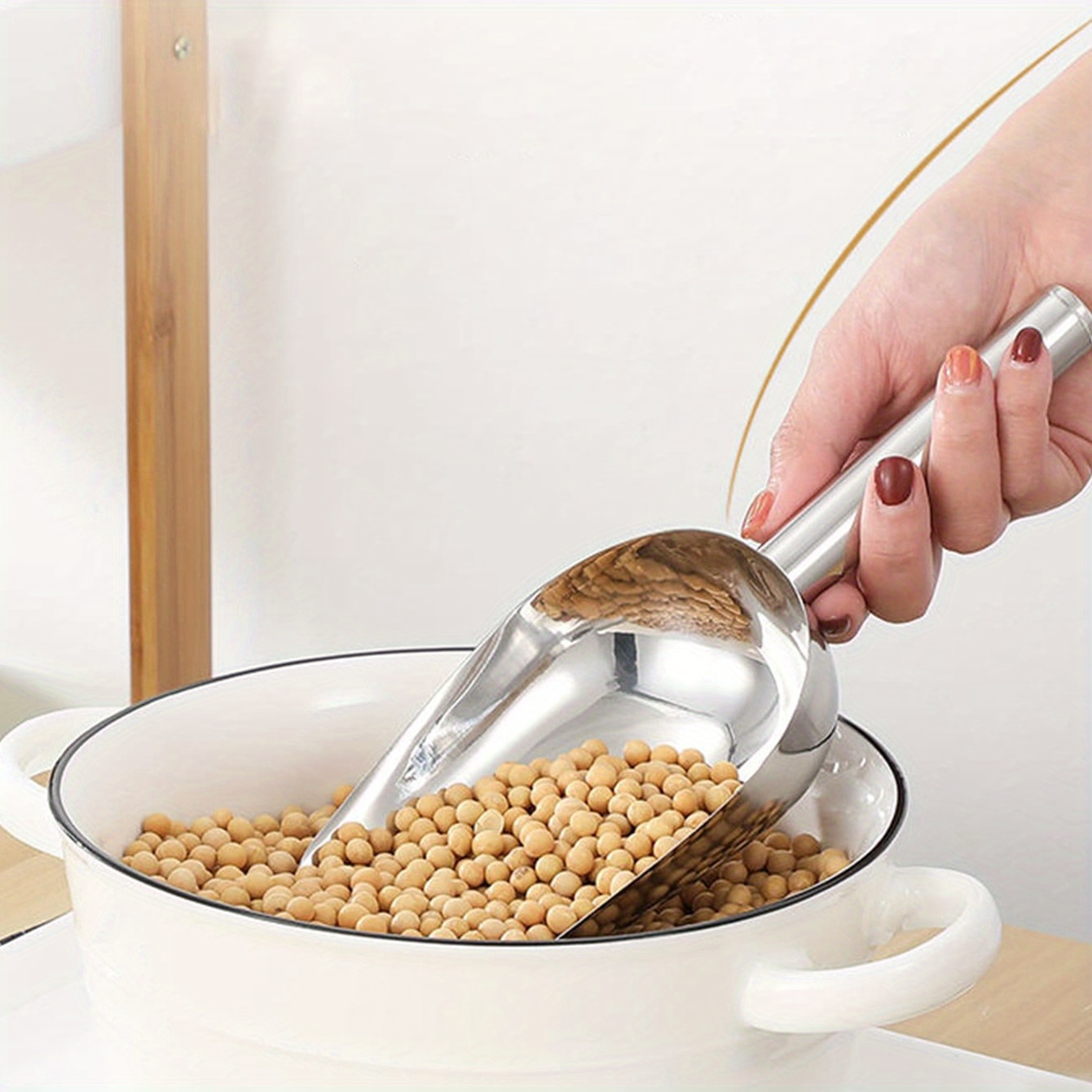 Stainless Steel Scoop, Kitchen Bucket, Tea, Coffee Beans, Flour, Soybeans, Popcorn And Candy