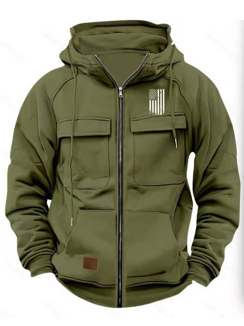 item picture mens thickened full zip hooded jacket plus size winter warm hoodie with front pockets long sleeve zip up jacket perfect for outdoor streetwear and fall winter outfits machine washable zippered hoodie for casual attire an ideal gift for