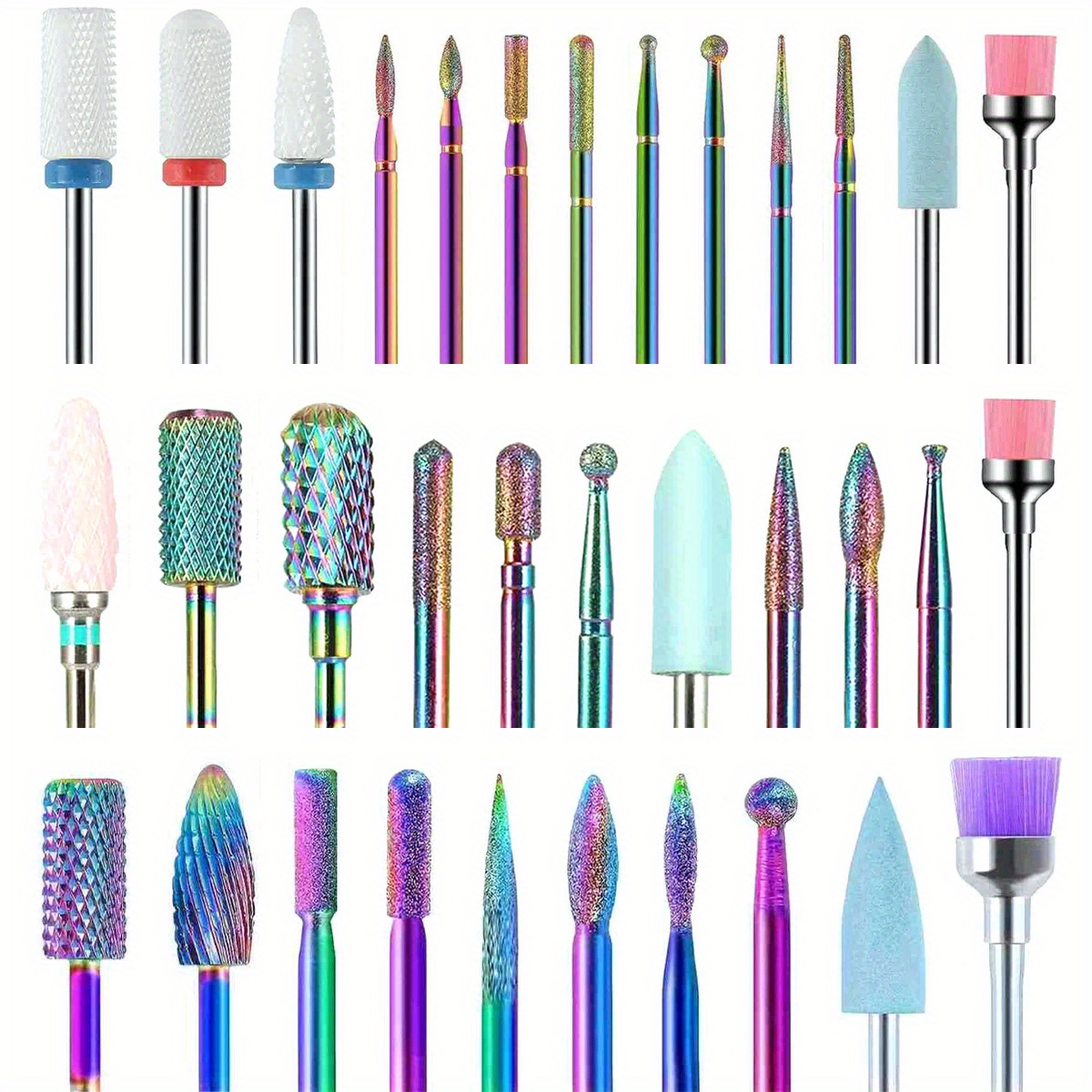 

10/11/13/19pcs/box Set Manicure File Bit For Gel And Cuticles