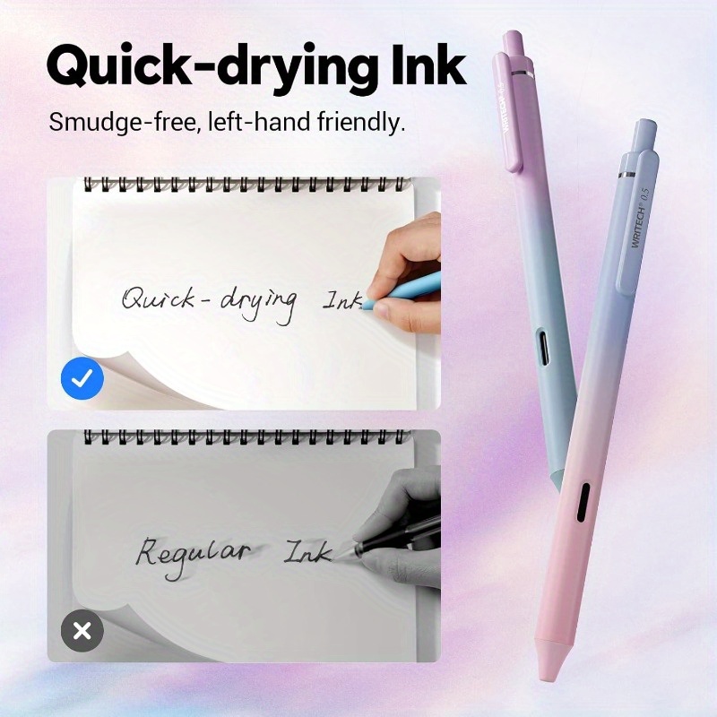 retractable gel ink pens: 8ct black ink 0.5mm fine point tip pen   smooth writing with aesthetic gradient   for journaling note taking sketching no bleed  , pens for writing, cute pens, pens, pencils, colored pens, journaling essentials, sketching tools,  , stylish pen,   ink, durable construction, retractable pen, artists, journal keepers Product details 3