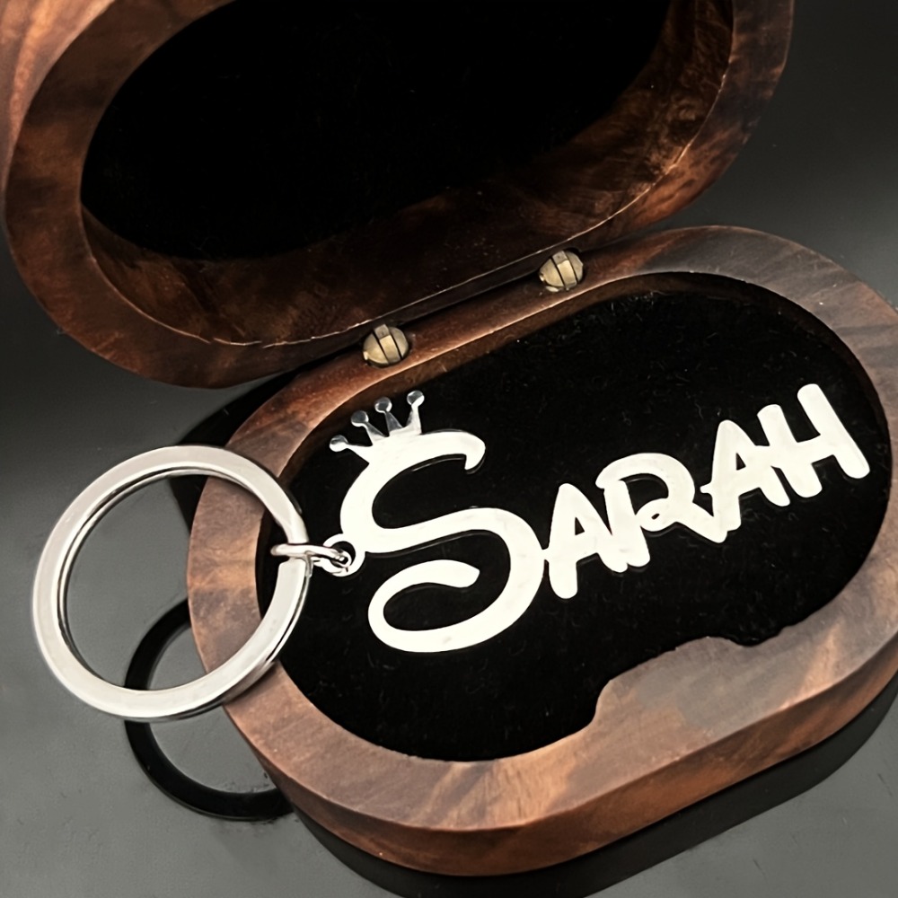 Custom Women's Keychain with Stainless Steel Crown