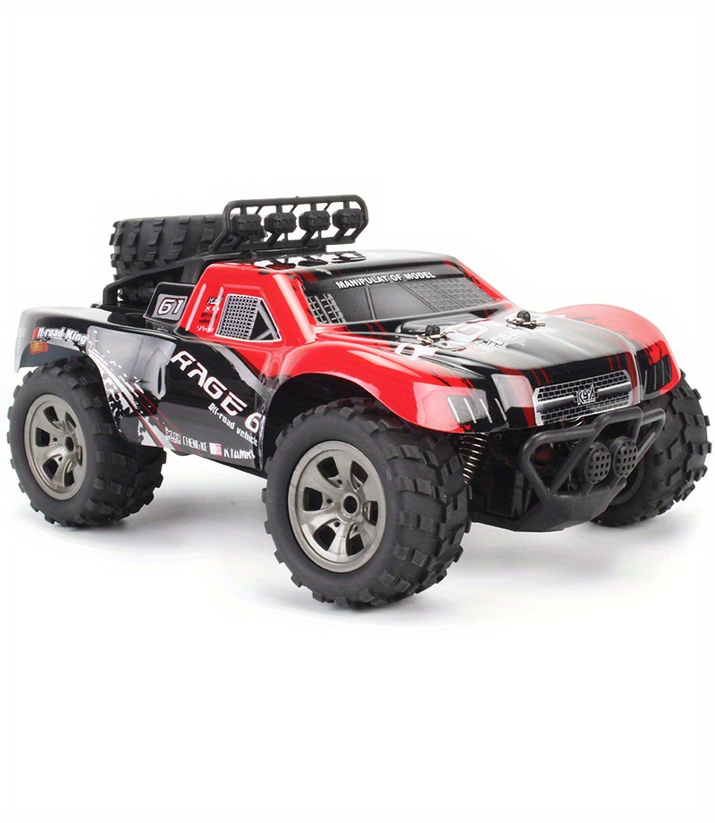 KYAMRC1:18 MPH High-Speed Off-Road RC Car - 2.4G Short Car Racing Climbing Vehicle, 4-Wheel Off-Road Design, USB Rechargeable, 4 Colors (Red/Green/Blue/White) for Outdoor Adventures, Adventure Gear, Durable Plastic Body