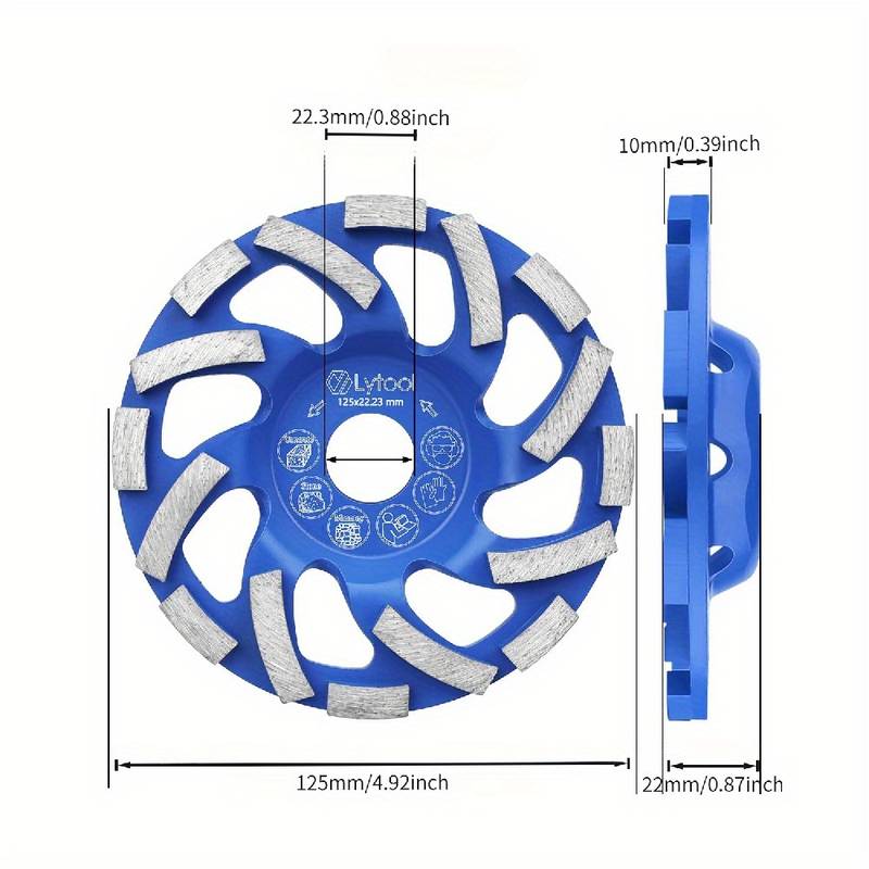 APlus 125mm Diamond Grinding Disc – 125x22.2 – For Concrete, Granite, Stone, Brick
