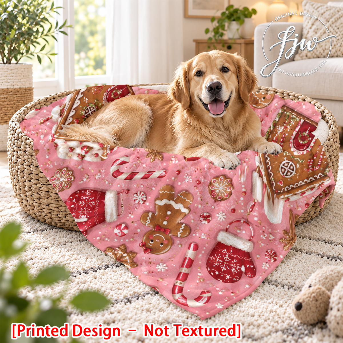 TEMU [Design d'impression - texture] 1 couverture pour animaux de compagnie d'épices rose de Noël, convient à tous les types de chiens et de chats,