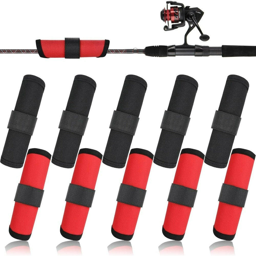 TEMU 10pcs Fishing Lure Wraps - Hook And Lure Protectors Covers For Safe Bait Storage - Rod Covers, Bait Shield With Fastener - Fishing Additions