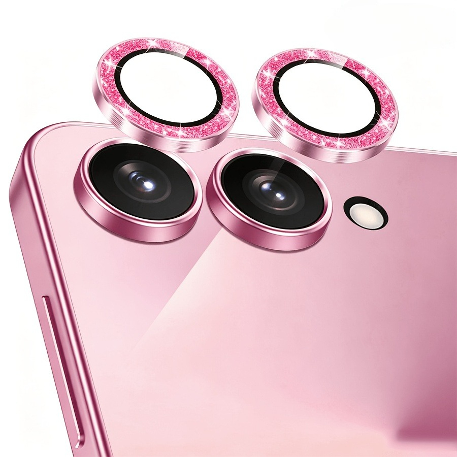 TEMU 2pcs Anneau de protection d'objectif en métal avec motif d'éclair, pour Samsung Z Flip 8/7/6/5, accessoire d'objectif de téléphone élégant,