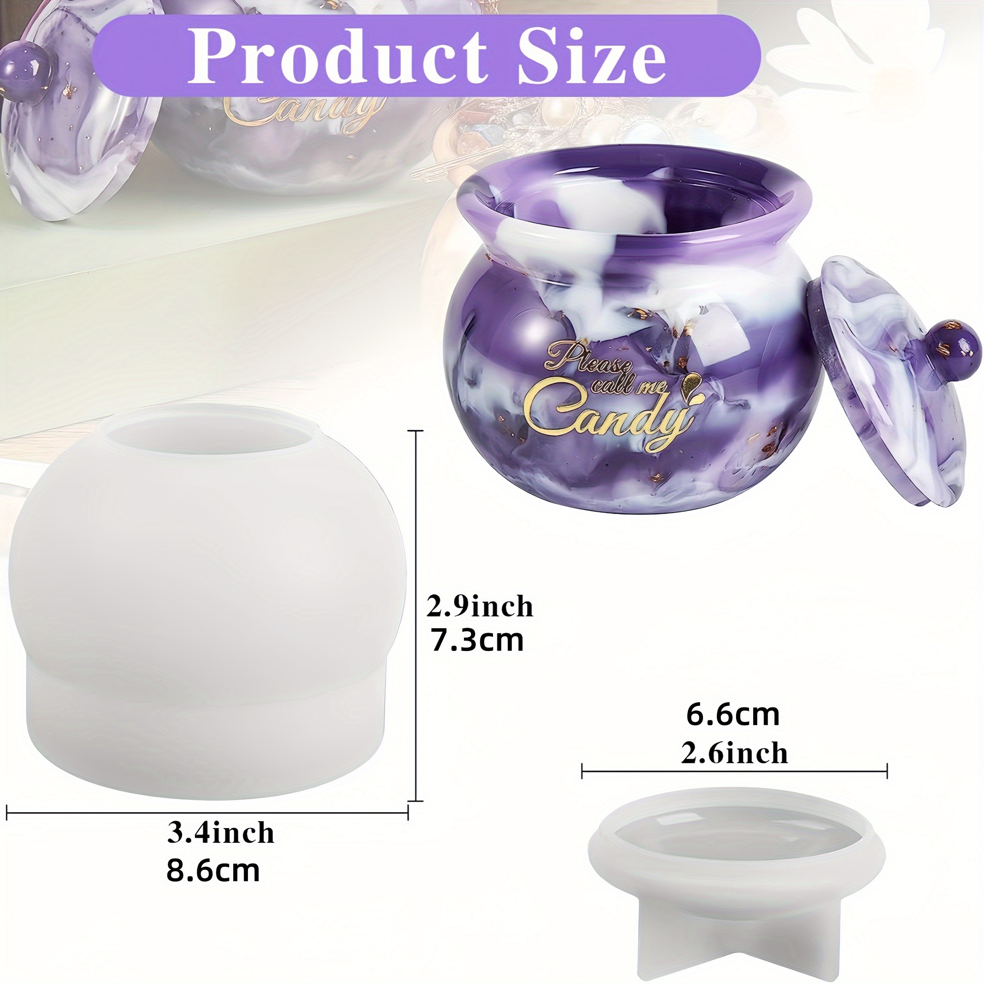 E-shop Harz Silikon Schmuckform, Silikonform mit Deckel, Gips Blumentopf Silikonform, Tonform, Kerzenständer Form, zum Herstellen von Blumentöpfen,