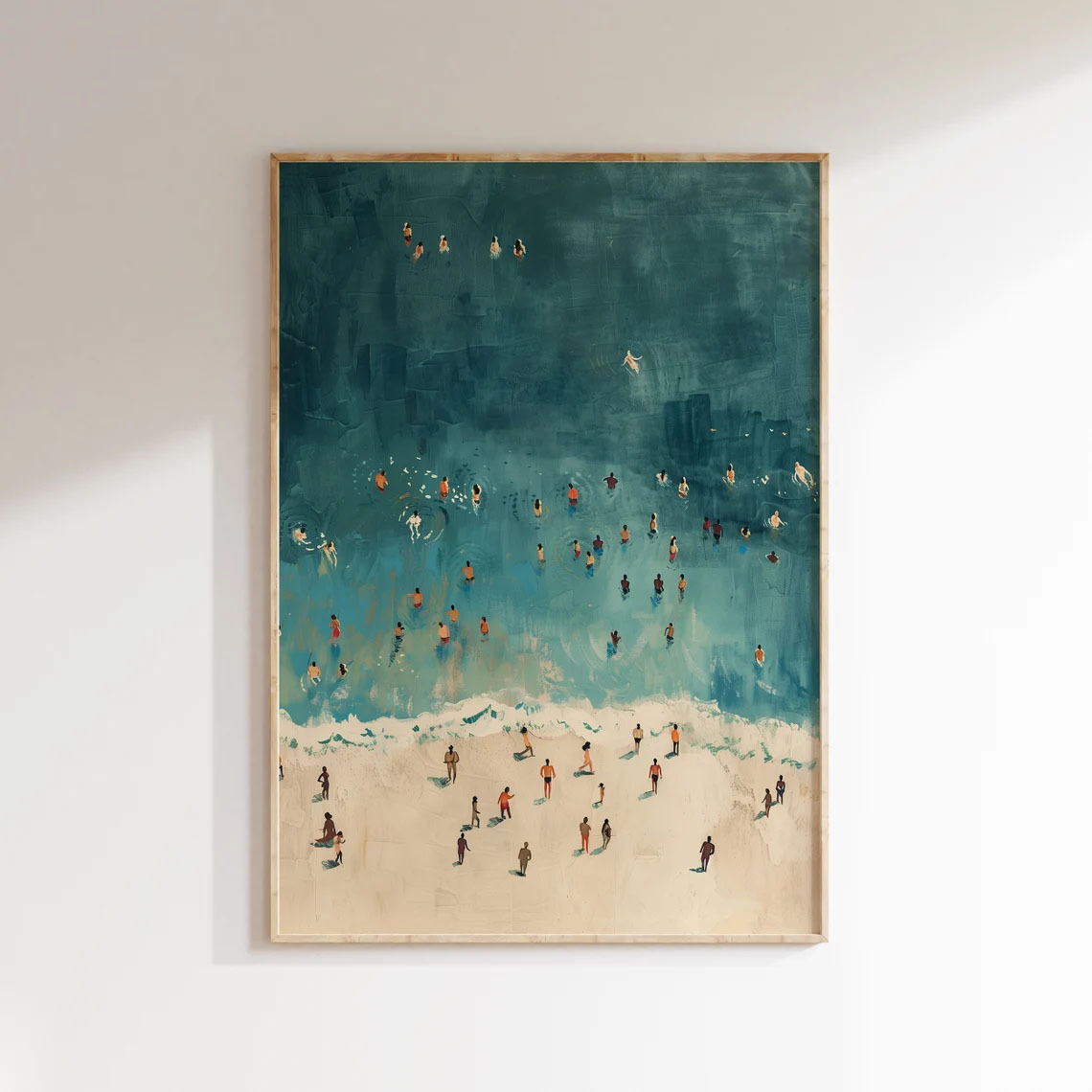 E-shop Lebendige Strand- Leinwand Wandkunst - Moderner Impressionistischer Stil, Großes Ungerahmtes Poster, Ideal für Wohnzimmer, Schlafzimmer,