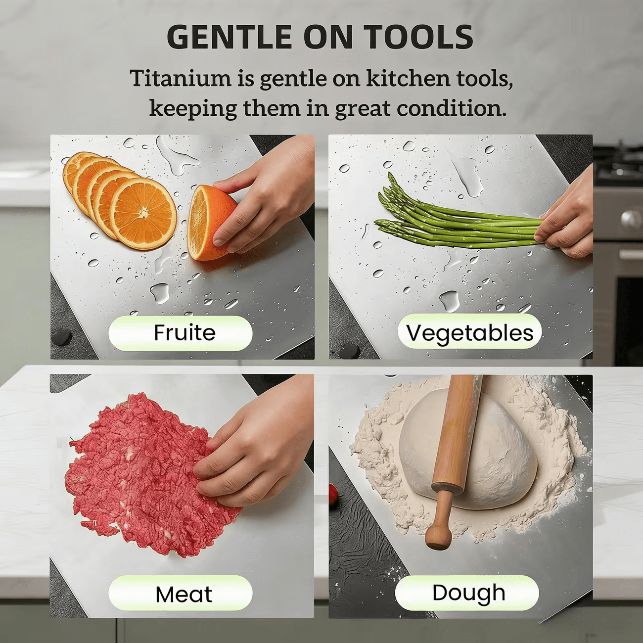 High-Quality Titanium Cutting Board for Kitchen and Restaurant Use