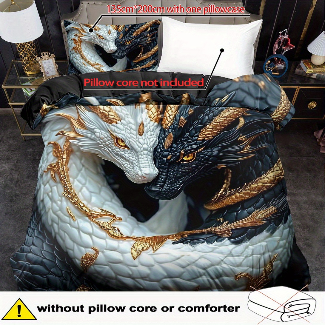 E-shop 2/3-teiliges Bettbezug-Set, Schlangenmuster Bettbezug-Set, King Bettwäsche, Maschinenwaschbares Polyester, Steppdecken-Dekoration, Schlafzimmer
